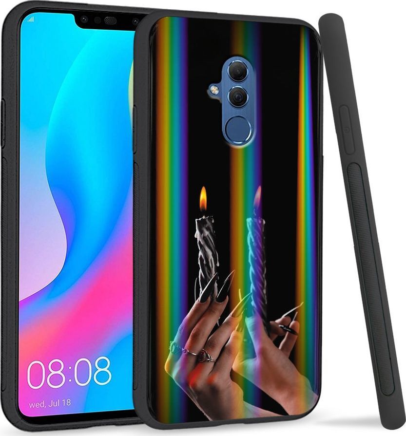 Super Fashion Etui Rainbow Series na Huawei Mate 20 Lite Czarne świeczki 1