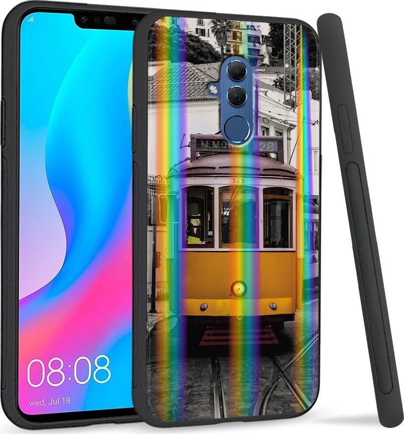 Super Fashion Etui Rainbow Series na Huawei Mate 20 Lite Stary tramwaj 1