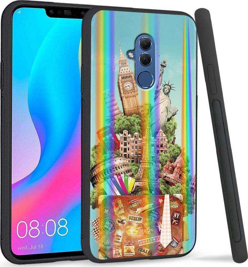 Super Fashion Etui Rainbow Series na Huawei Mate 20 Lite Podróże 1