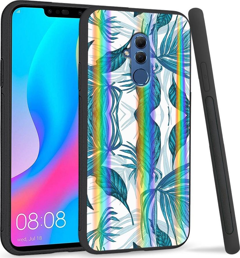 Super Fashion Etui Rainbow Series na Huawei Mate 20 Lite Niebieskie liście 1