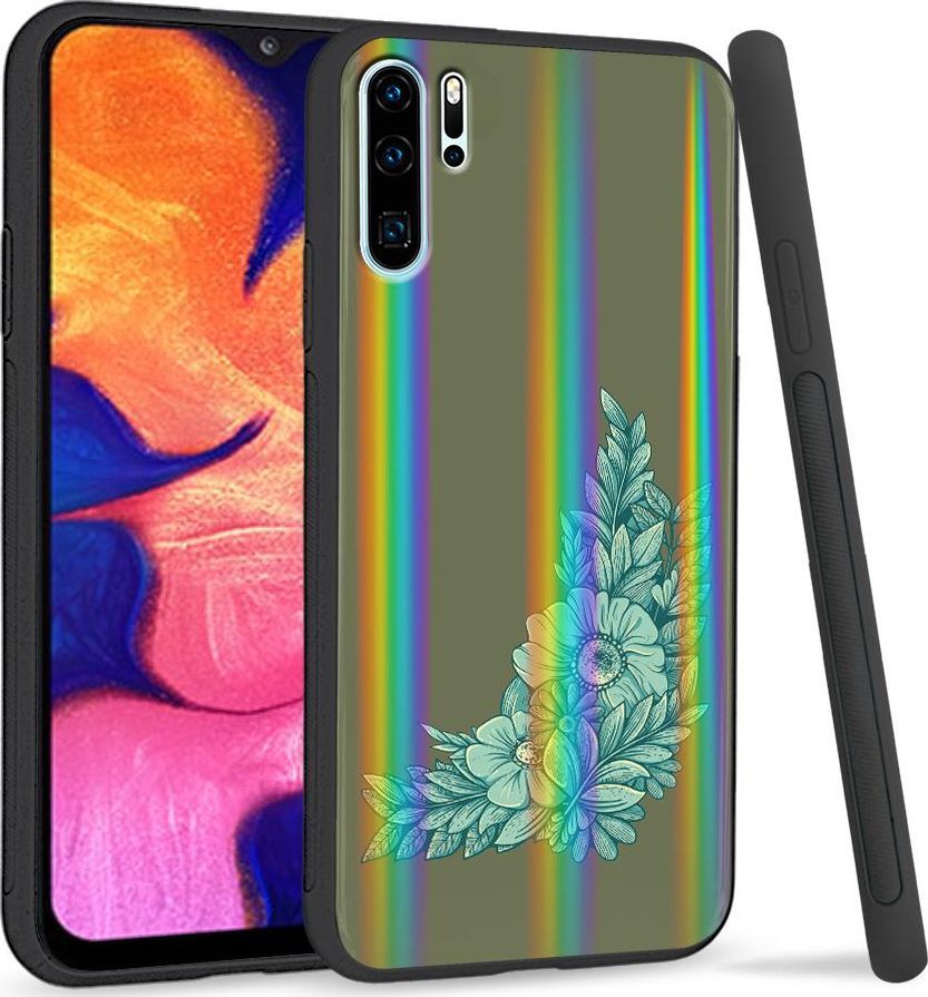 Super Fashion Etui Rainbow Series na Huawei P30 Pro Niebieskie kwiaty 1