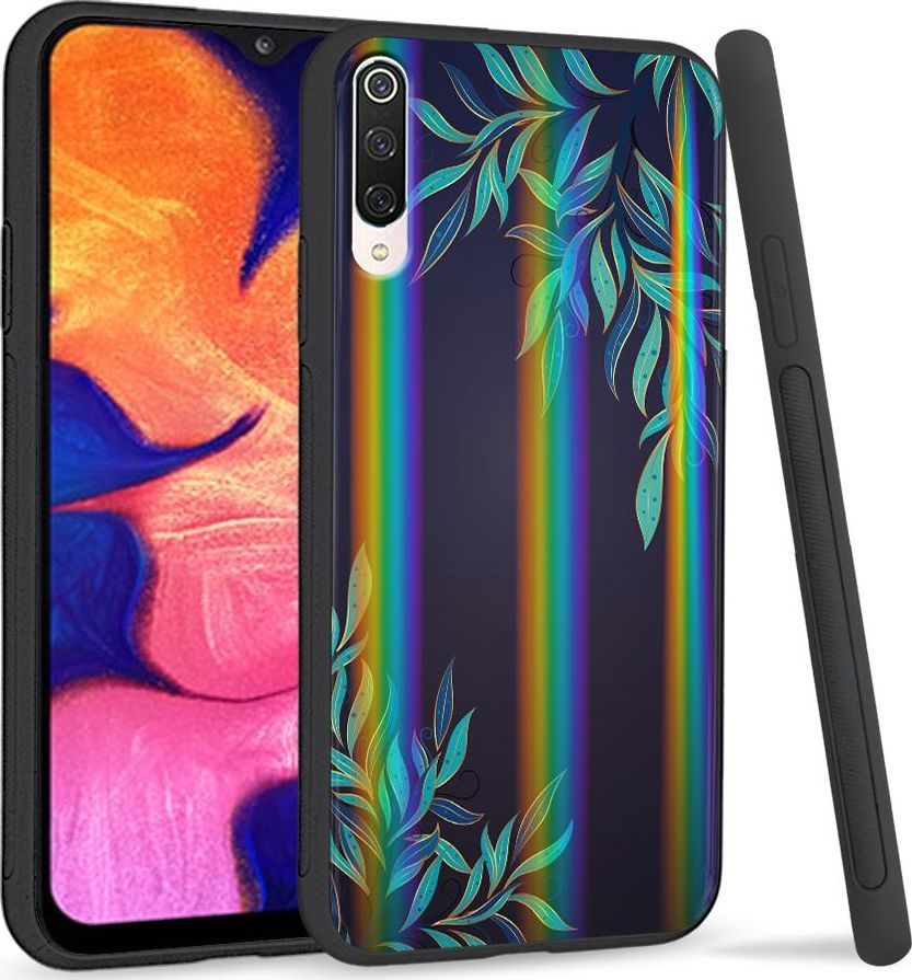 Super Fashion Etui na telefon Xiaomi Mi9 Rainbow Case Ramka z lisci 1