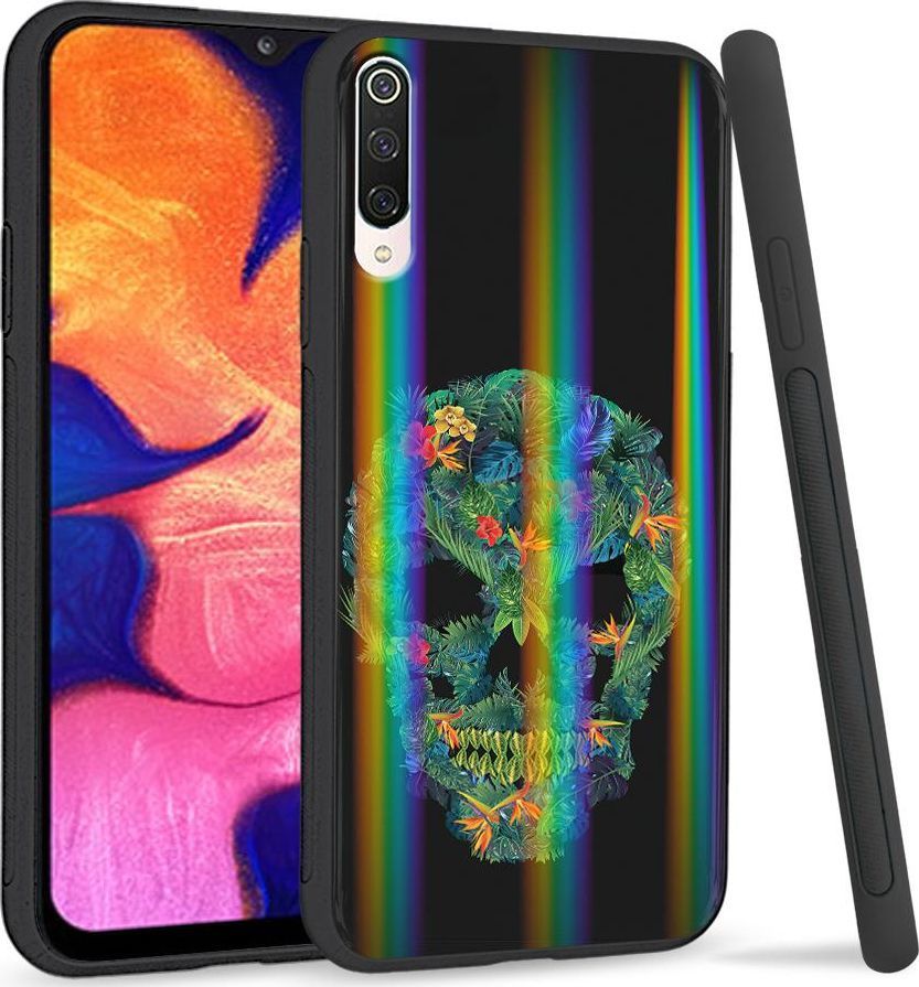 Super Fashion Etui na telefon Xiaomi Mi9 Rainbow Case Czaszka z roślin 1