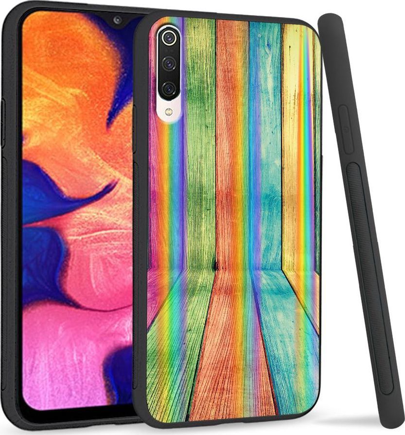 Super Fashion Etui na telefon Xiaomi Mi9 Rainbow Case Kolorowe deski 1