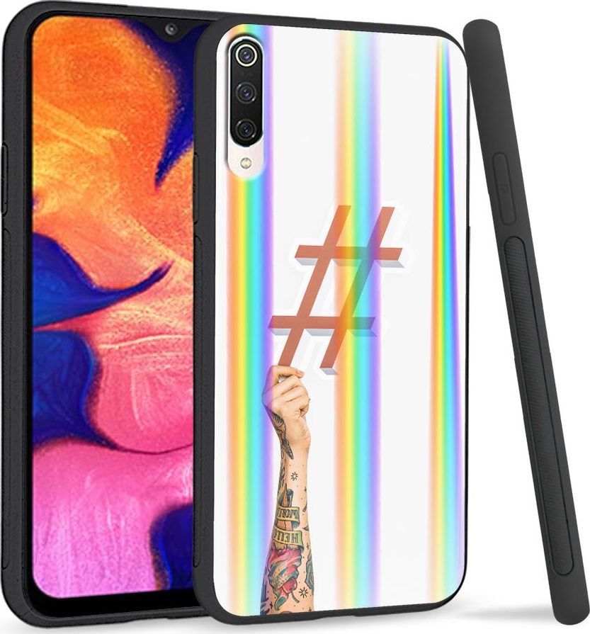 Super Fashion Etui na telefon Xiaomi Mi9 Rainbow Case Hasztag 1