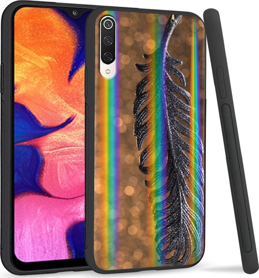 Super Fashion Etui na telefon Xiaomi Mi9 Rainbow Case Metal Feather 1