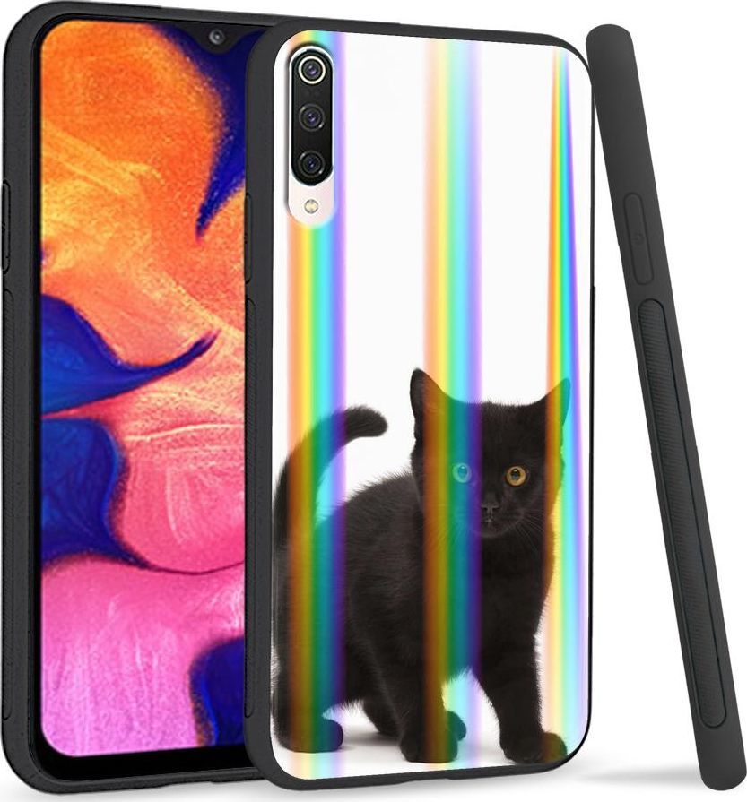 Super Fashion Etui na telefon Xiaomi Mi9 Rainbow Case Black Kitty 1