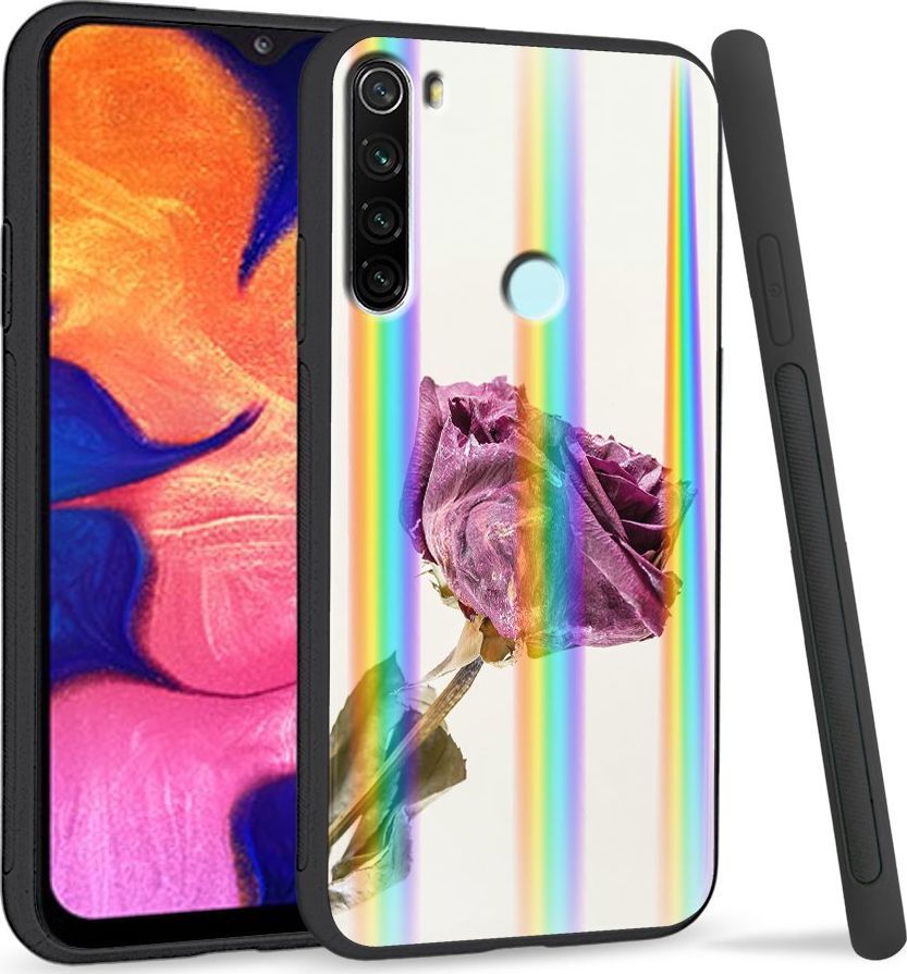 Super Fashion Etui Rainbow Series na Xiaomi Redmi Note 8 Fioletowa róża 1