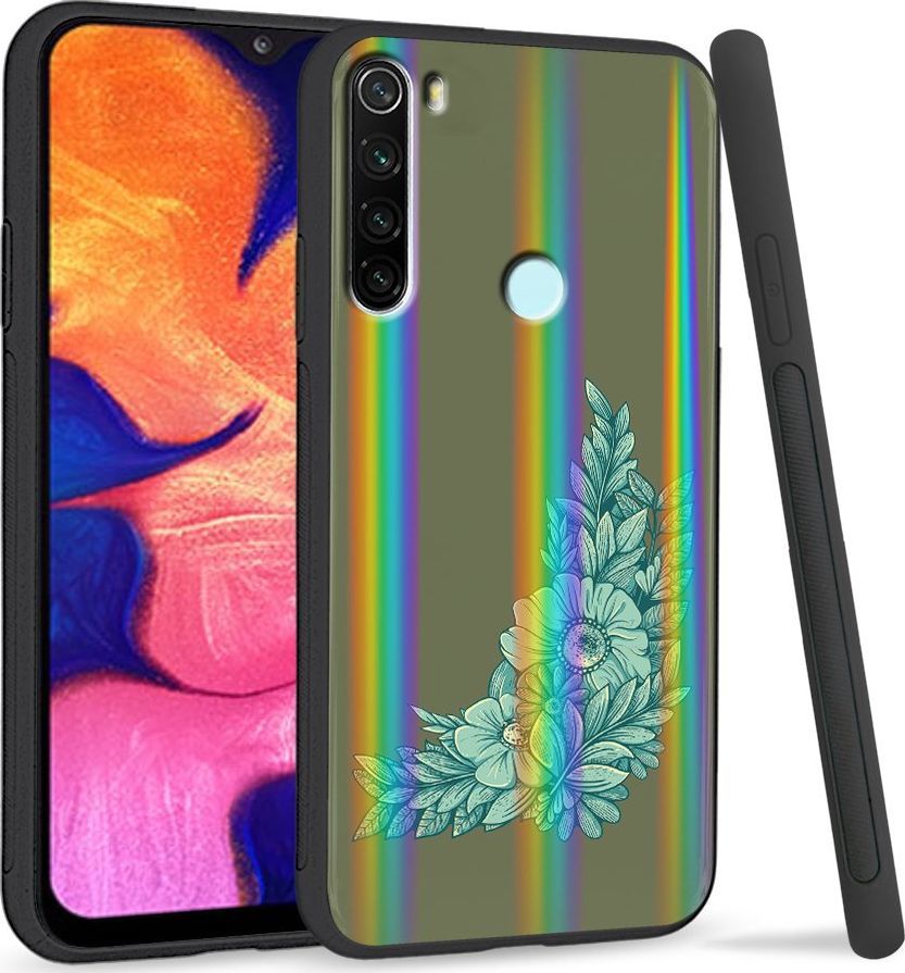 Super Fashion Etui Rainbow Series na Xiaomi Redmi Note 8 Niebieskie kwiaty 1
