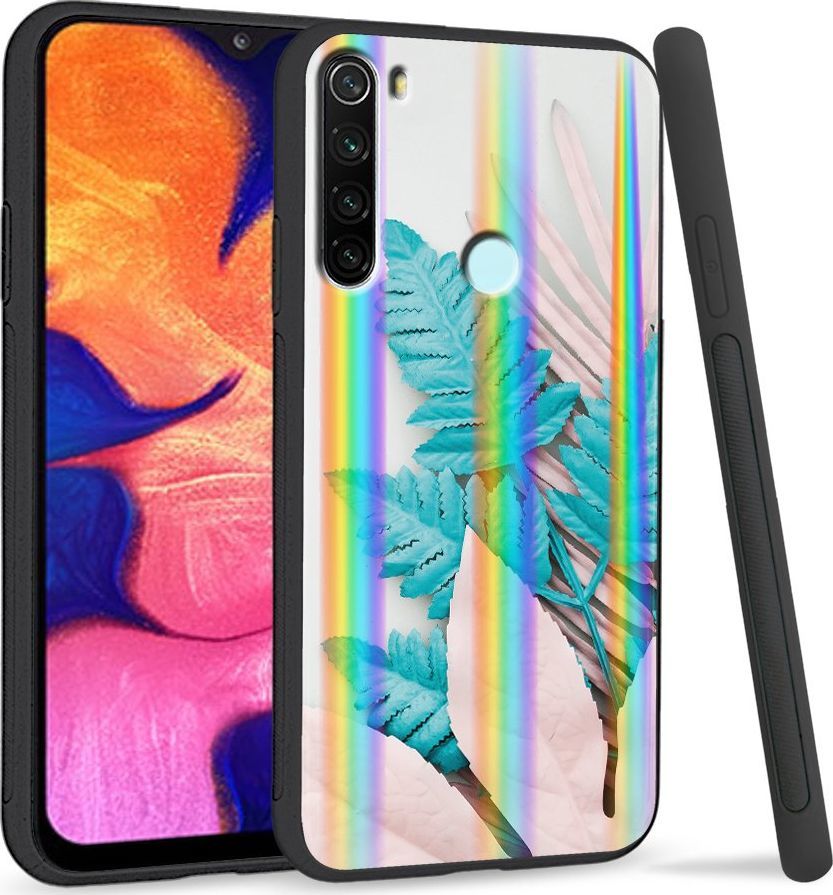 Super Fashion Etui Rainbow Series na Xiaomi Redmi Note 8 Blue white leaf 1