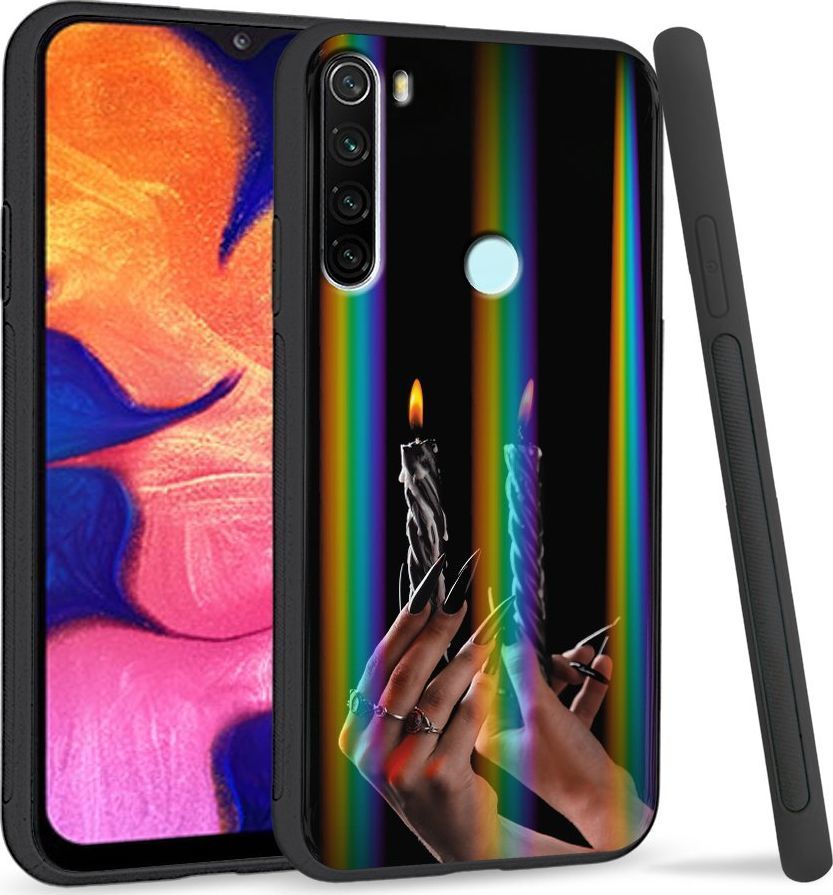 Super Fashion Etui Rainbow Series na Xiaomi Redmi Note 8 Czarne świeczki 1
