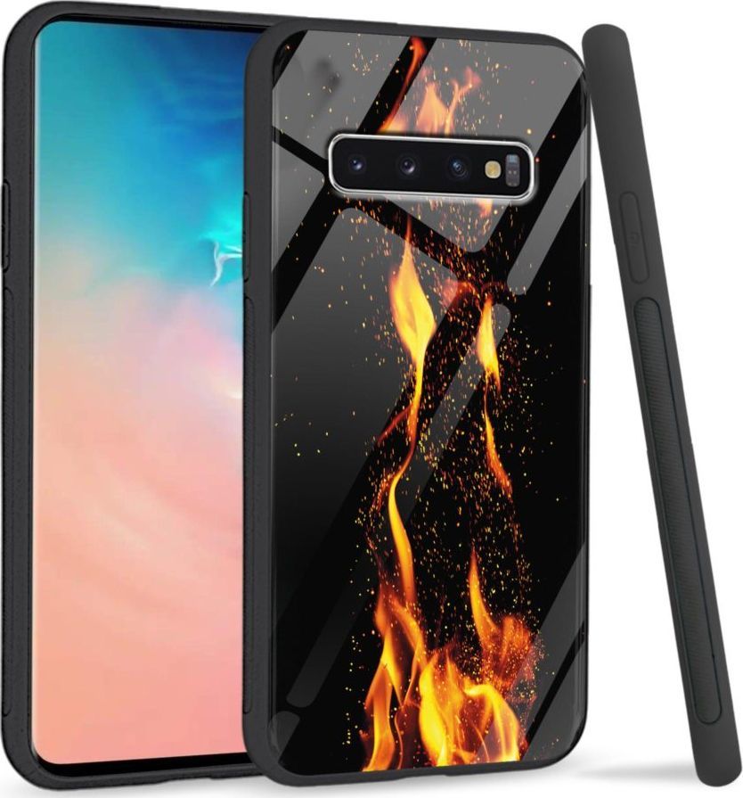 Super Fashion Etui na telefon Samsung Galaxy S10 Plus Premium Case Crackling Fire 1