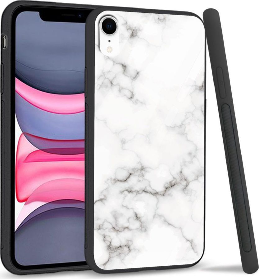 Super Fashion Etui na telefon Apple Iphone XR Premium Case White granite 1