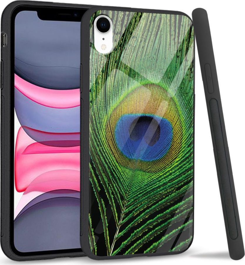 Super Fashion Etui na telefon Apple Iphone XR Premium Case Peacock Feather 1
