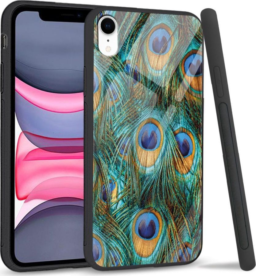 Super Fashion Etui na telefon Apple Iphone XR Premium Case Peacock Feather Bunch 1