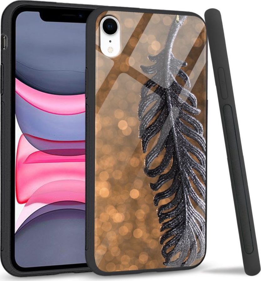 Super Fashion Etui na telefon Apple Iphone XR Premium Case Metal Feather 1