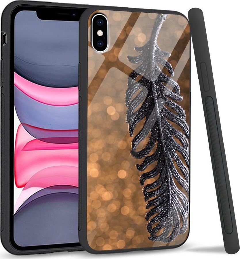 Super Fashion Etui na telefon Apple Iphone XS Max Premium Case Metal Feather 1
