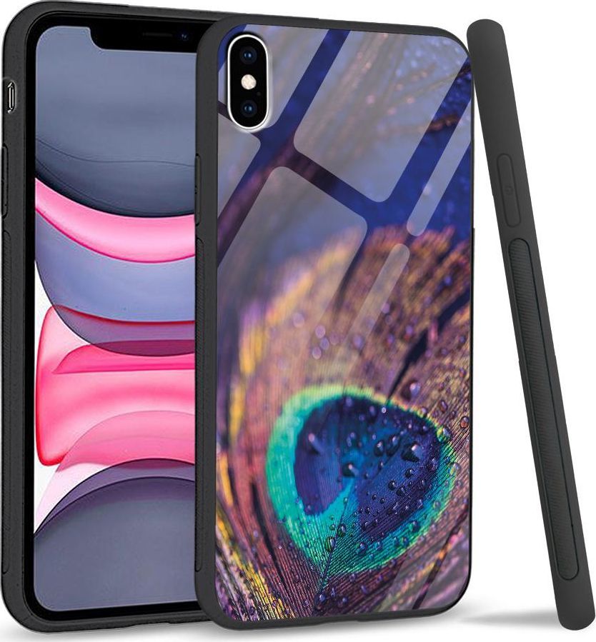 Super Fashion Etui na telefon Apple Iphone XS Max Premium Case Peacock Feather Closeup 1