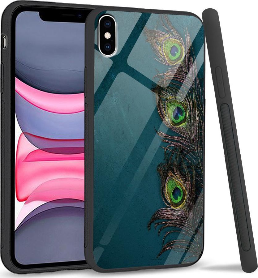 Super Fashion Etui na telefon Apple Iphone XS Max Premium Case Three Peacock Feathers 1