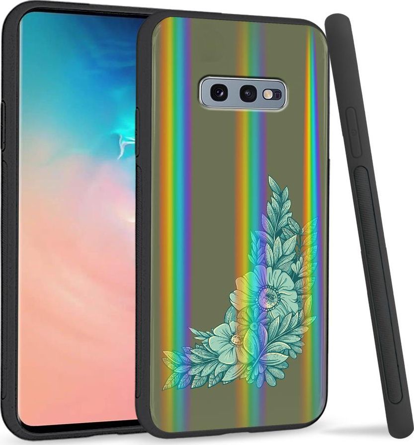 Super Fashion Etui na telefon Samsung S10E Rainbow Case Niebieskie kwiaty 1