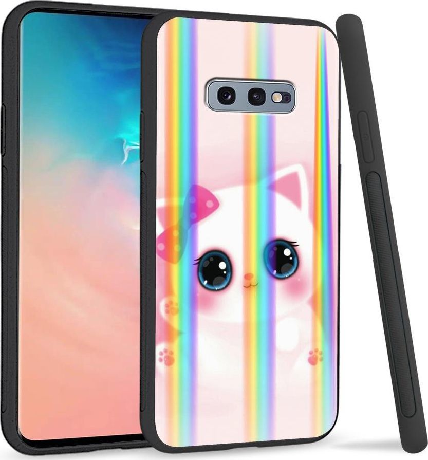 Super Fashion Etui na telefon Samsung S10E Rainbow Case Sweet Kitty 1