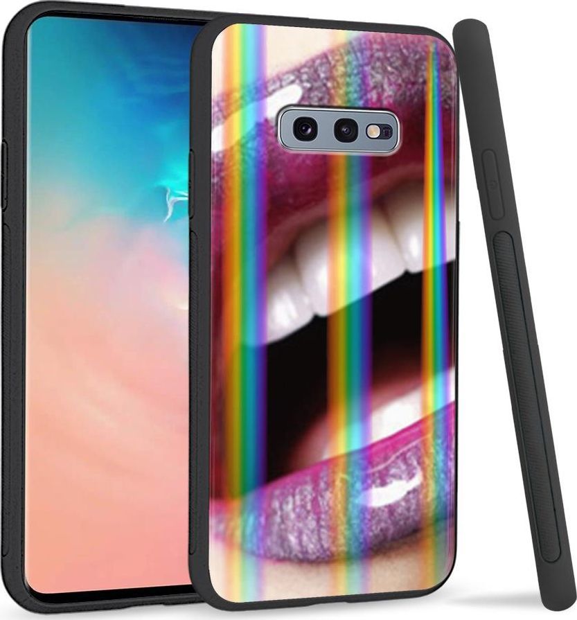 Super Fashion Etui na telefon Samsung S10E Rainbow Case Lips 1