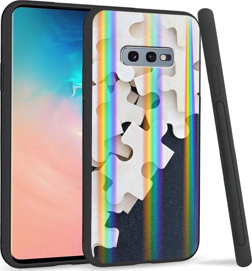 Super Fashion Etui na telefon Samsung S10E Rainbow Case Drewniane puzzle 1