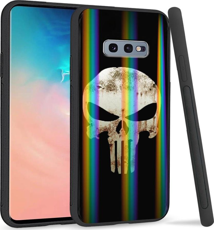 Super Fashion Etui na telefon Samsung S10E Rainbow Case Czaszka 1
