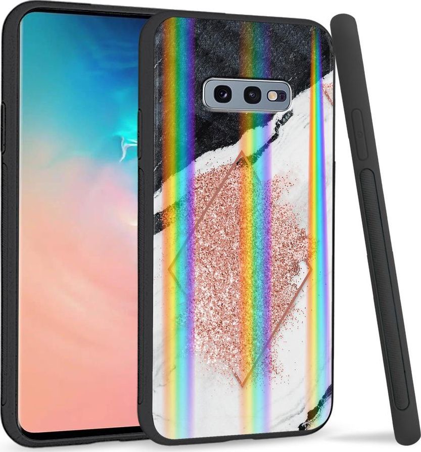 Super Fashion Etui na telefon Samsung S10E Rainbow Case Różowy marmur 1