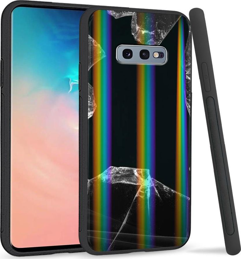 Super Fashion Etui na telefon Samsung S10E Rainbow Case Broken Glass 1