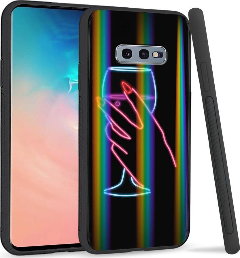 Super Fashion Etui na telefon Samsung S10E Rainbow Case Glass of Wine 1