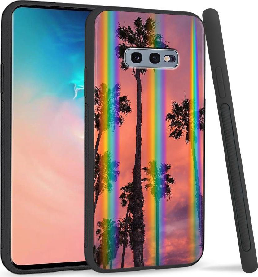 Super Fashion Etui na telefon Samsung S10E Rainbow Case Palms 1