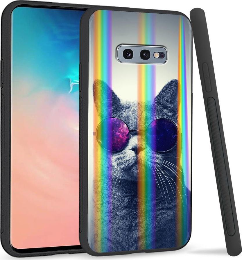 Super Fashion Etui na telefon Samsung S10E Rainbow Case Cat 1