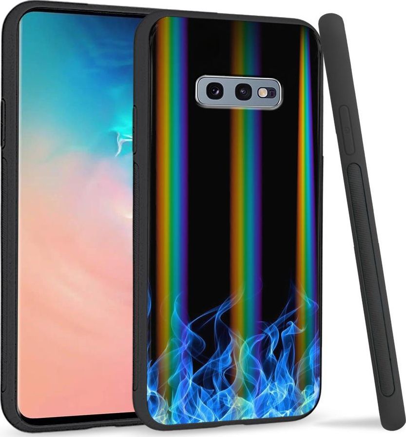 Super Fashion Etui na telefon Samsung S10E Rainbow Case Niebieski Ogień 1