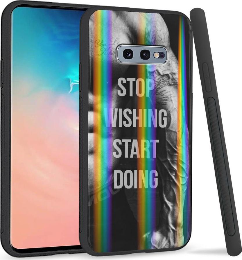 Super Fashion Etui na telefon Samsung S10E Rainbow Case Start doing|Stop wishing 1