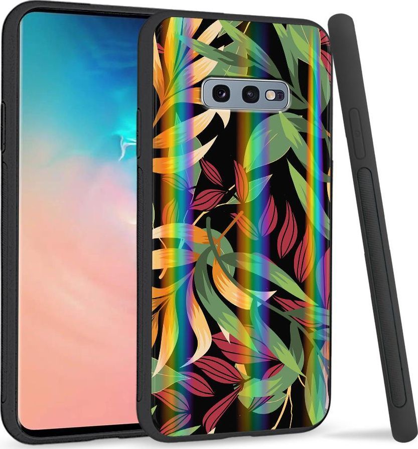 Super Fashion Etui na telefon Samsung S10E Rainbow Case Kolorowe liście 1