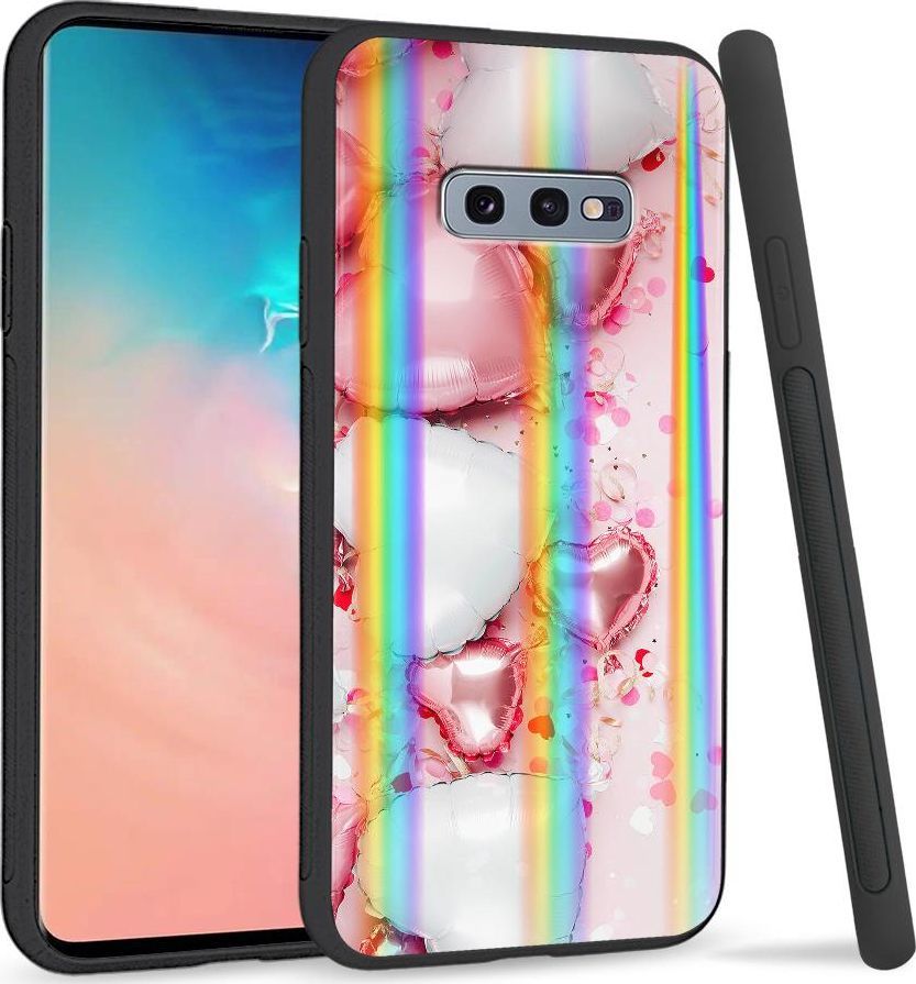 Super Fashion Etui na telefon Samsung S10E Rainbow Case Baloon Hearts 1