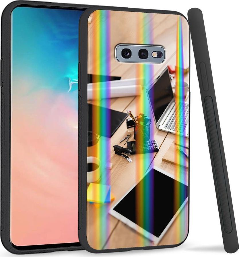 Super Fashion Etui na telefon Samsung S10E Rainbow Case Lubię moją pracę 1