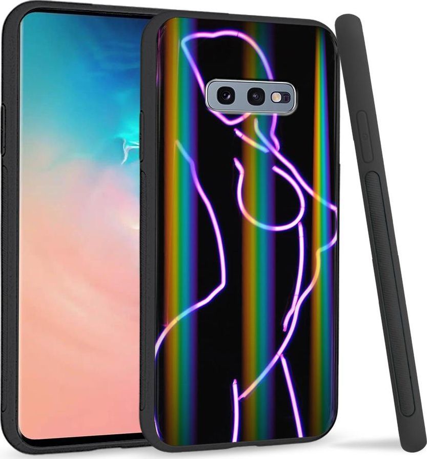 Super Fashion Etui na telefon Samsung S10E Rainbow Case Lady Black 1