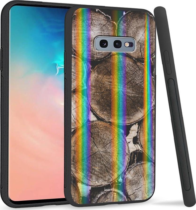 Super Fashion Etui na telefon Samsung S10E Rainbow Case Drewno 1