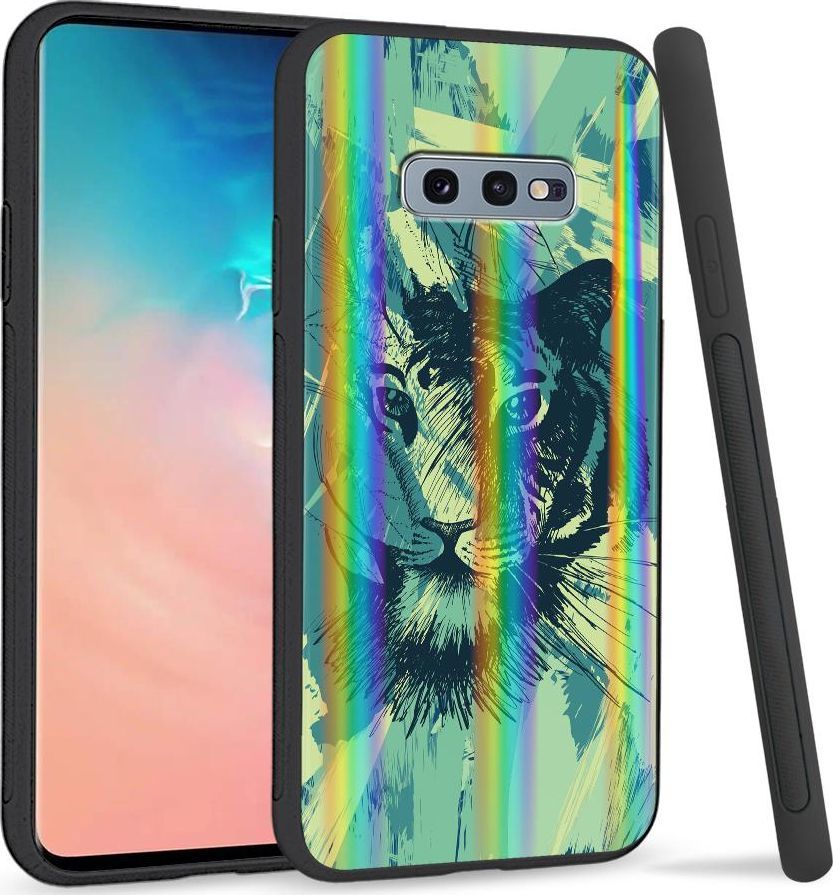 Super Fashion Etui na telefon Samsung S10E Rainbow Case Płutno tygrysa 1