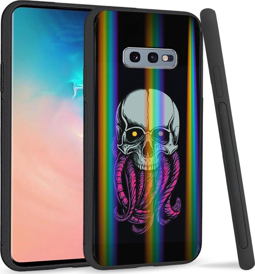 Super Fashion Etui na telefon Samsung S10E Rainbow Case Starszna czaska 1