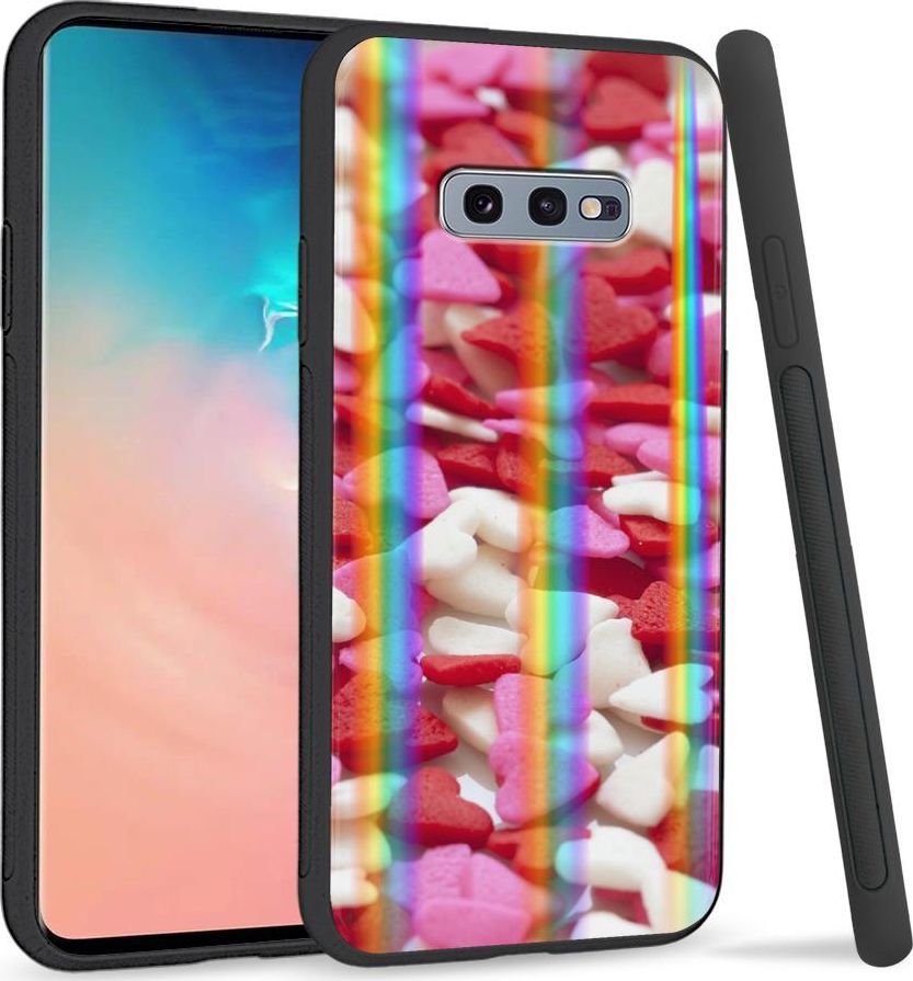Super Fashion Etui na telefon Samsung S10E Rainbow Case Small Hearts 1