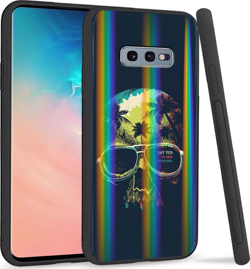Super Fashion Etui na telefon Samsung S10E Rainbow Case Hawajska czaszka 1