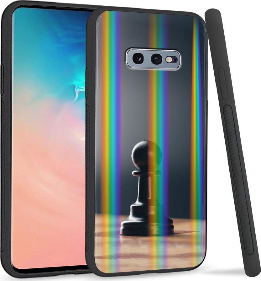 Super Fashion Etui na telefon Samsung S10E Rainbow Case Czarny pionek 1
