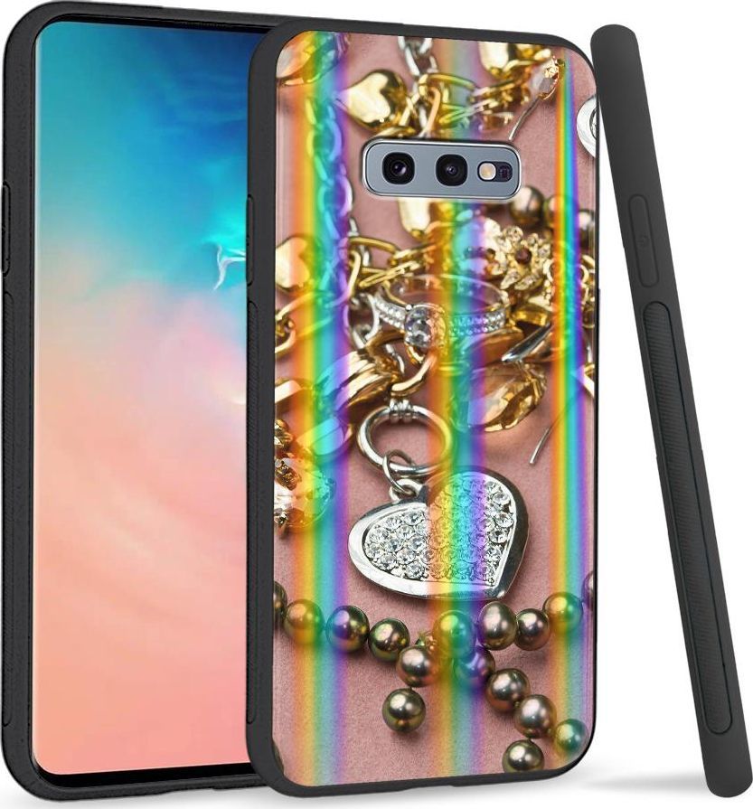 Super Fashion Etui na telefon Samsung S10E Rainbow Case Złoto i srebro 1