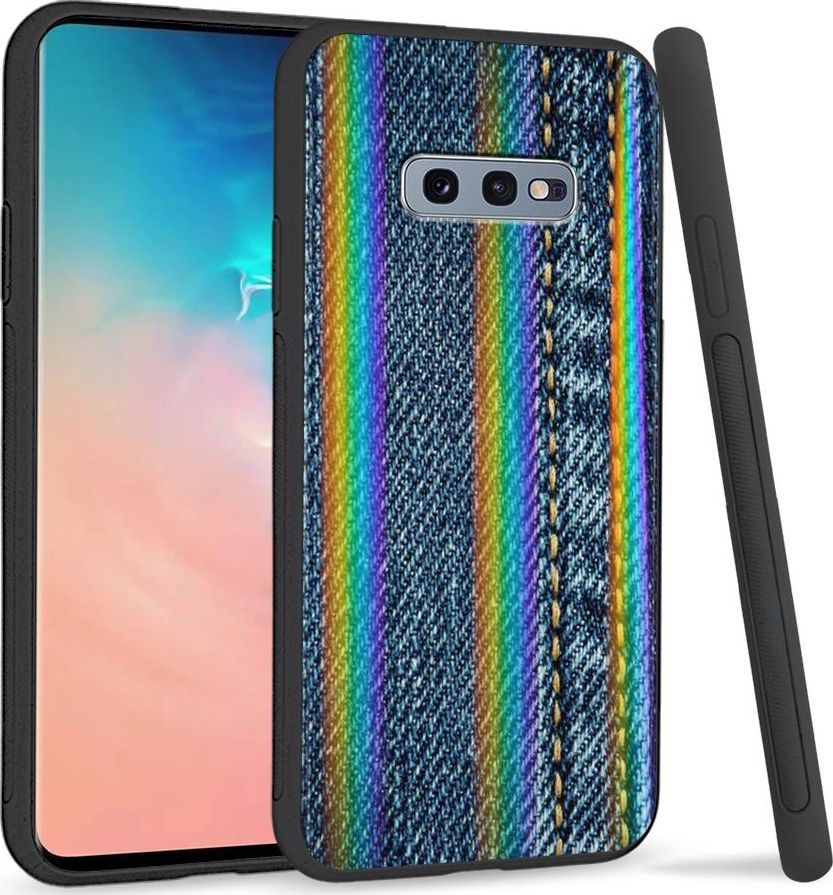 Super Fashion Etui na telefon Samsung S10E Rainbow Case Jeans 1