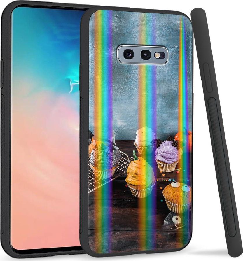 Super Fashion Etui na telefon Samsung S10E Rainbow Case Babeczki 1