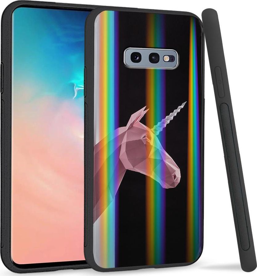 Super Fashion Etui na telefon Samsung S10E Rainbow Case Jednorożec 3D 1