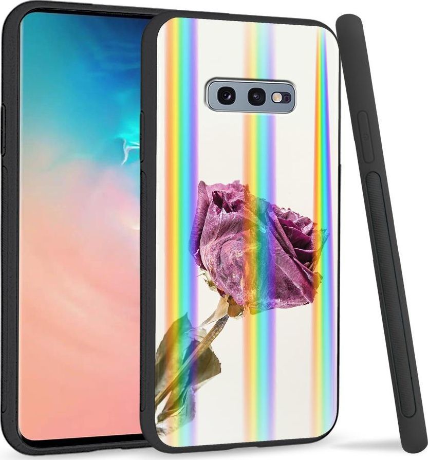 Super Fashion Etui na telefon Samsung S10E Rainbow Case Fioletowa róża 1